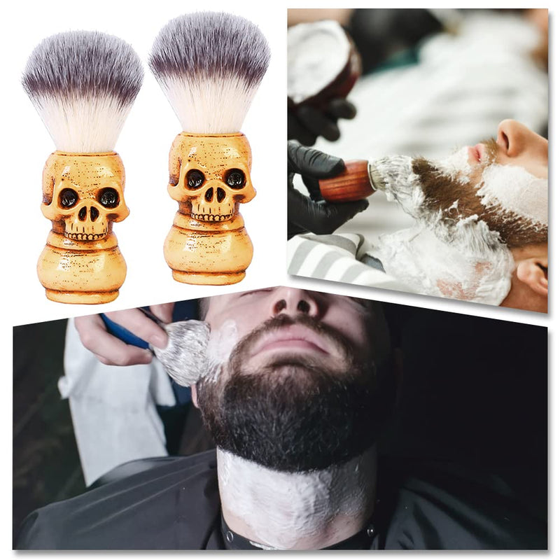 Skull Head Handle Shaving Brushs Barber Salon Beard Shaving Brushs Mens Grooming Tools for Men's Day Facials - BeesActive Australia