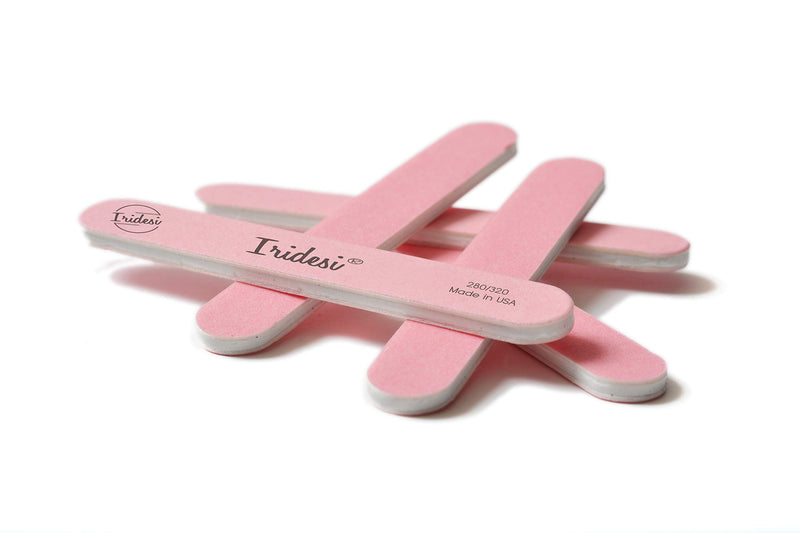 Iridesi Mini Nail Files Pink 3.5 Inches Long By 1/2 Inch Wide Emery Boards 280/320 Grit 12 Fingernail Filers Per Pack 12 Pack - BeesActive Australia