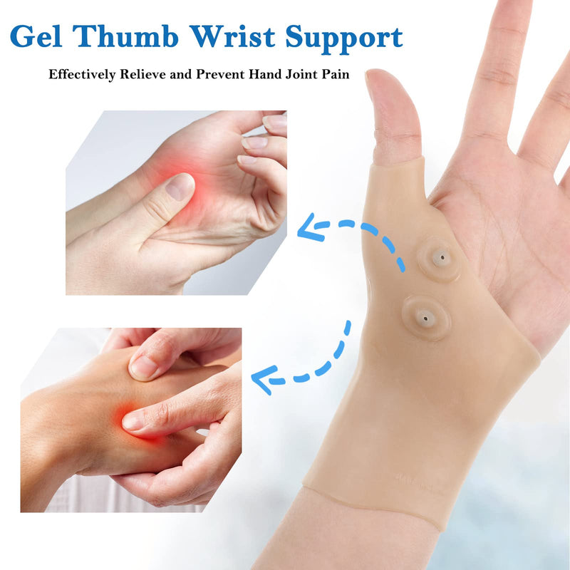 4 Pieces Gel Wrist Thumb Support,Thumb Support for Arthritis Breathable Wrist Support Brace Waterproof Carpal Tunnel for Thumb Arthritis,Carpal Tunnel,Gel Thumb Brace for Men and Women Fits Both Hands 4 - BeesActive Australia