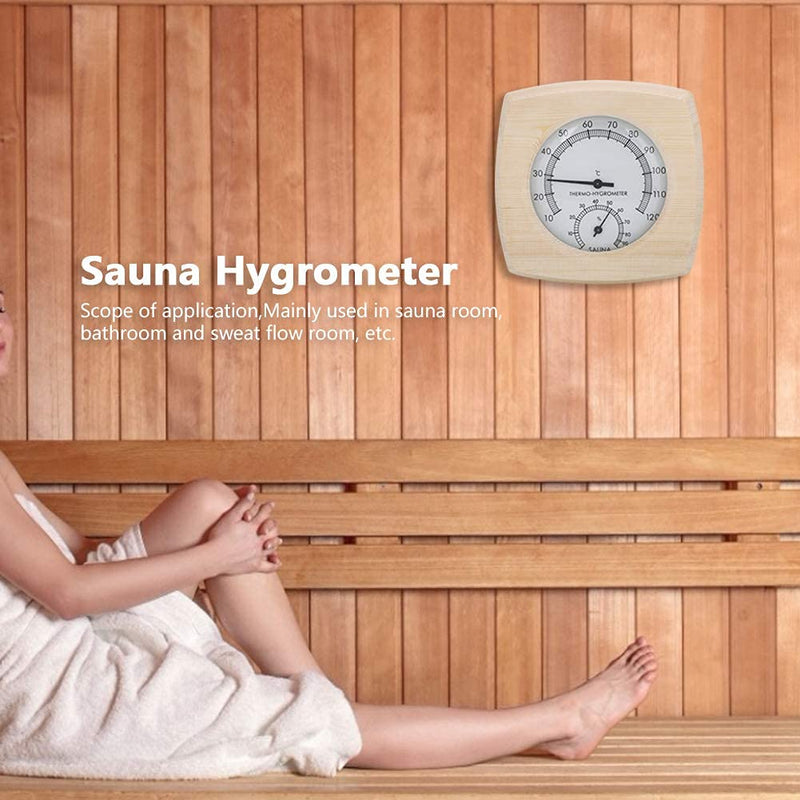 HERCHR 2-In-1 Wood Thermo-Hygrometer,Sauna Thermometer and Hygrometer,Digital Sauna Room Thermometer Hygrometer,Sauna Wooden Thermometer Sauna Temperature Humidity Meter Wooden Sauna Accessories - BeesActive Australia