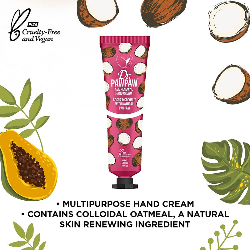 Dr.PAWPAW Age Renewal Hand Cream Trio Set. Vegan and Cruelty Free Hand Cream, with Added Age Renewal Properties. Formulated with Aloe Vera, Olive Oil, & Colloidal Oatmeal | 3 Pack of 1.01 oz Tubes - BeesActive Australia