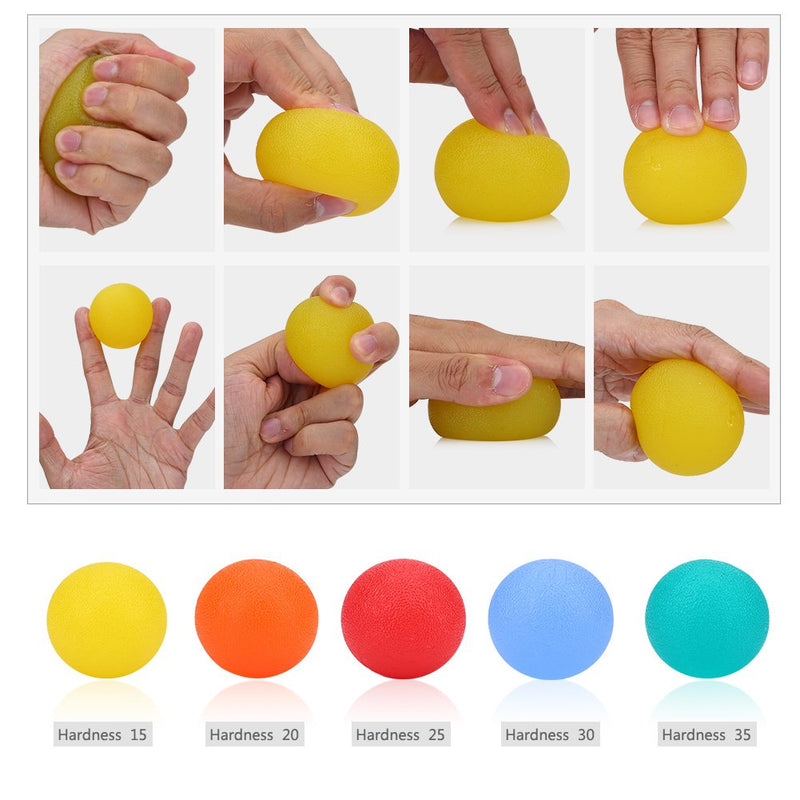 Hand Exercise Balls Silicone Squeeze Stress Ball Massage Therapy Grip Ball for Hand Finger Strength Exercise Stress Relief(Orange) - BeesActive Australia