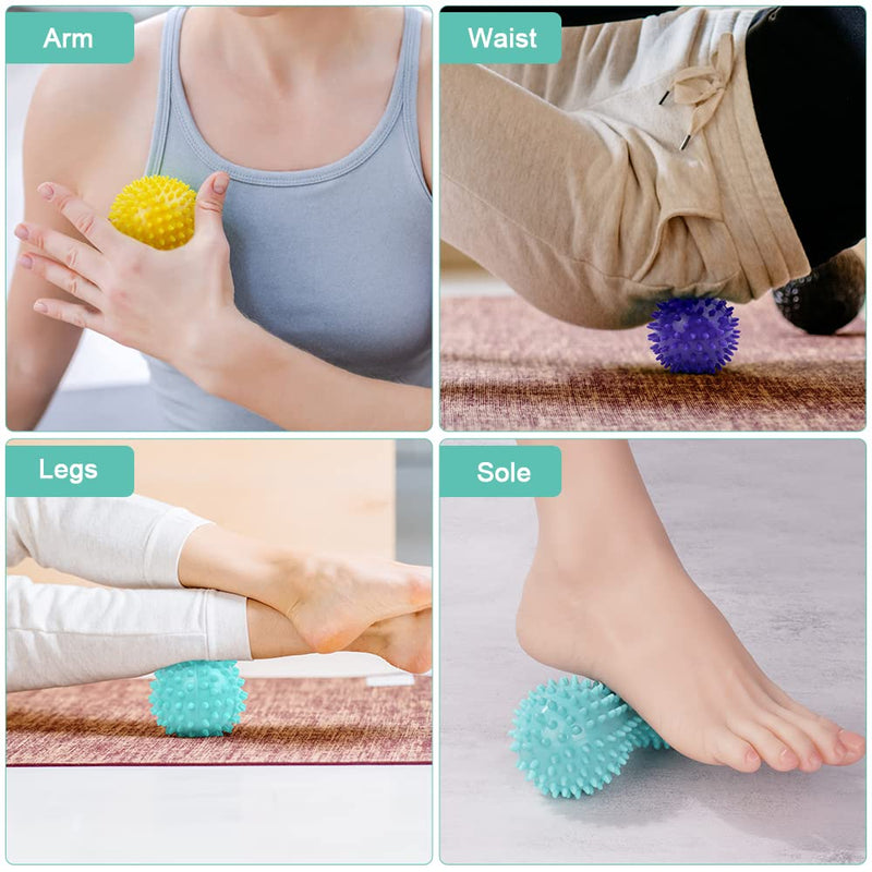 URAQT Spiky Massage Ball, 3 Pack Hard Spiky Massage Ball Roller Set, Professional Physical Therapy Massage Balls for Myofascial Release, Trigger Point Deep Tissue Massage, Plantar Fasciitis Recovery - BeesActive Australia