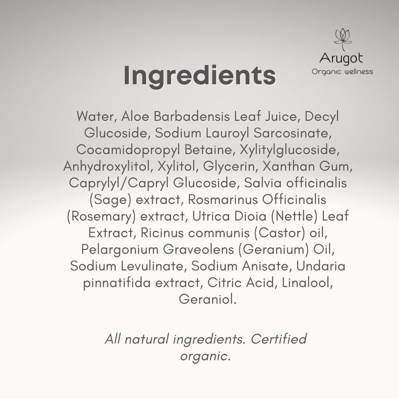 Arugot Organic (USDA Certified) Shampoo, Made in Israel | Moisturizes and Strengthens Damaged Hair, Nourishes Scalp for Growth - Anti Thinning & Volumizing for Men & Women - 16.9 fl oz. - BeesActive Australia