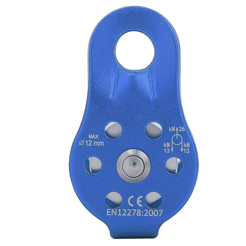 awstroe 26KN Climbing Pulley, Aluminium Alloy Micro Pulley, Heavy Duty Single Swivel Rope Pulley, Rescue Climbing Dual Pulley, for 12mm Rope(Blue) - BeesActive Australia