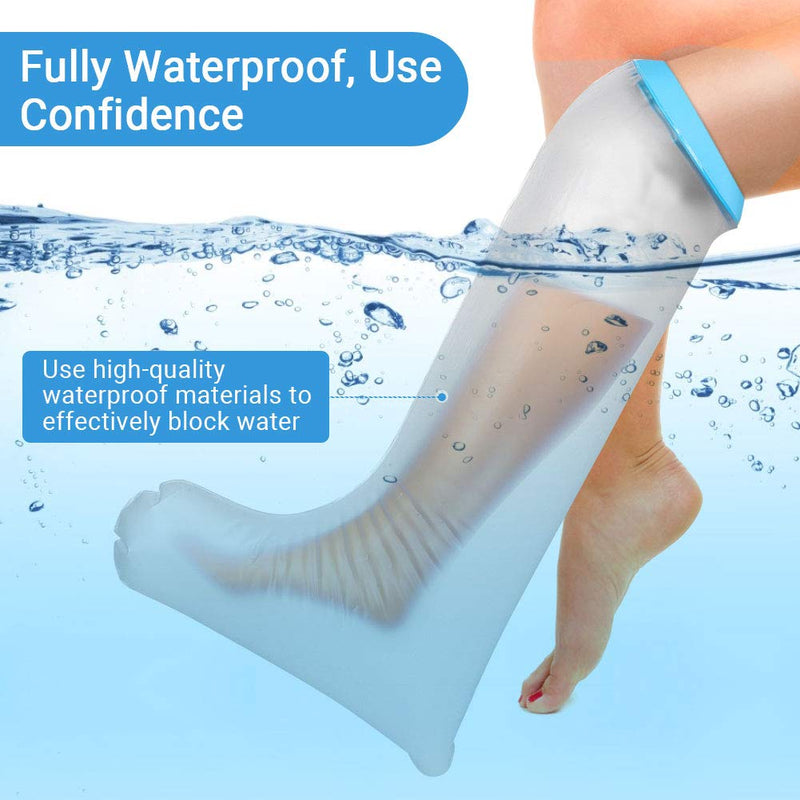 Waterproof Cast Cover,DOACT Adult Short Legs in Blue Diving Material Rings Shower Protective Sleeve Finger Wound Fits Women Men Adult P2204 66cm - BeesActive Australia