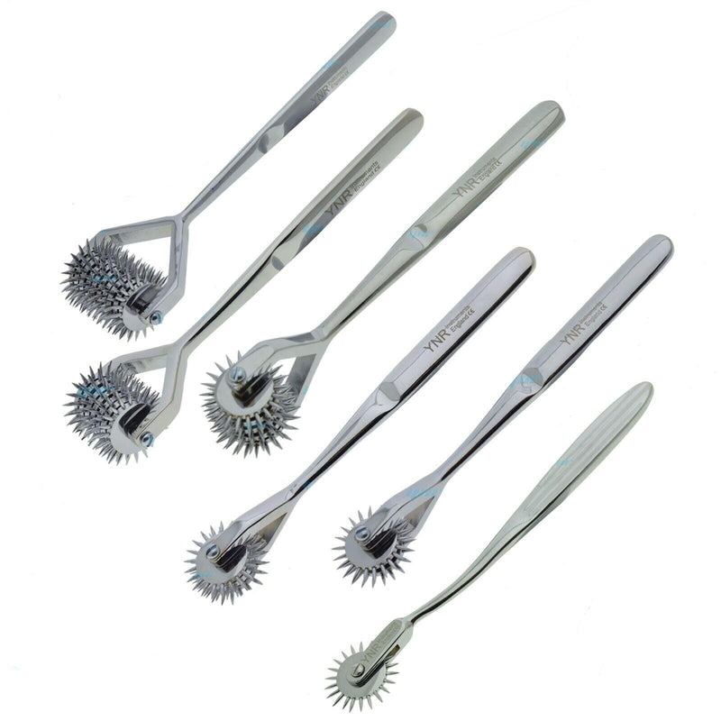 YNR Medical Diagnostic Neurologic Wartenberg Sensory Testing 1 to 10 Row Pinwheel Stimulator Silver (1 Row) 1 Row - BeesActive Australia