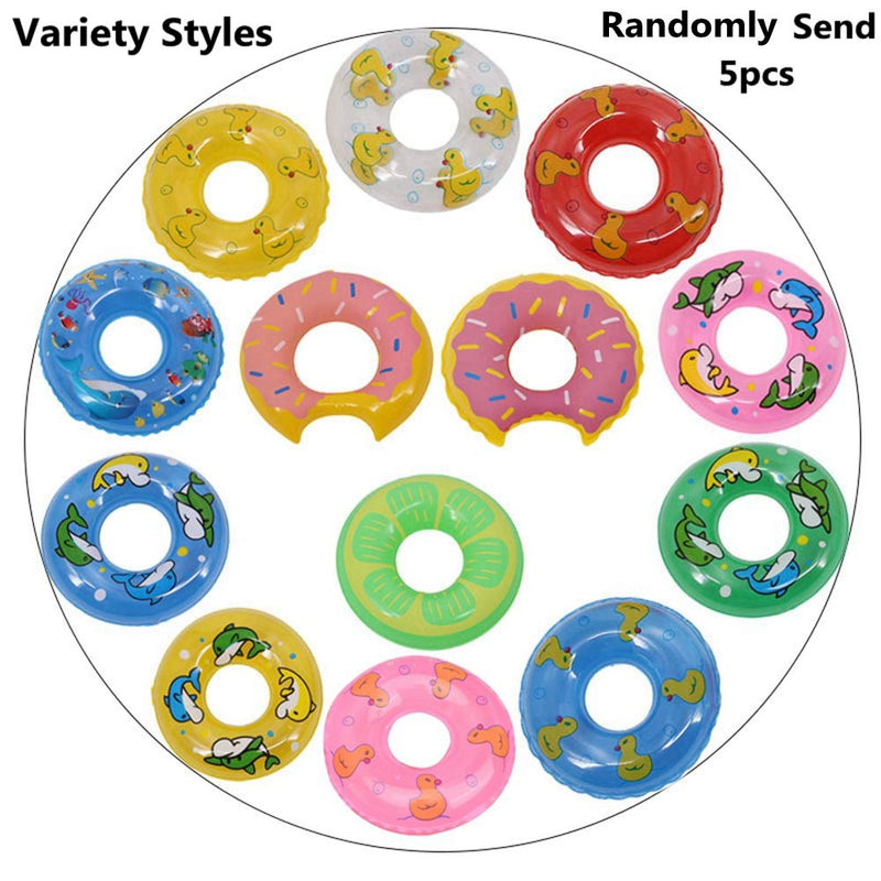 HAICHEN TEC 3.74 Inch Lizard Bearded Dragon Leopard Gecko Bath Collar Ring Swimming Rings Reptile Swim Life Jacket Float Ring for Leopard Gecko Anole Amphibians Cage Accessories Photo Shoot Toy 5 PCS - BeesActive Australia