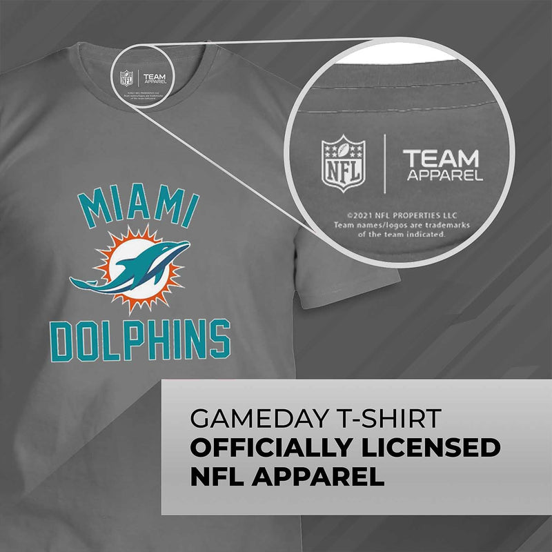 Team Fan Apparel NFL Adult Gameday T-Shirt - Cotton Blend - Tagless - Semi-Fitted - Unleash Your Team Spirit During Game Day Miami Dolphins - Gray Large - BeesActive Australia
