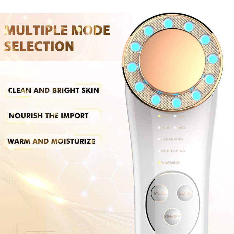Face Massager, Skin Care Tools 7 in 1 Facial Machine Skin Care for Face Neck (Gold) Gold - BeesActive Australia