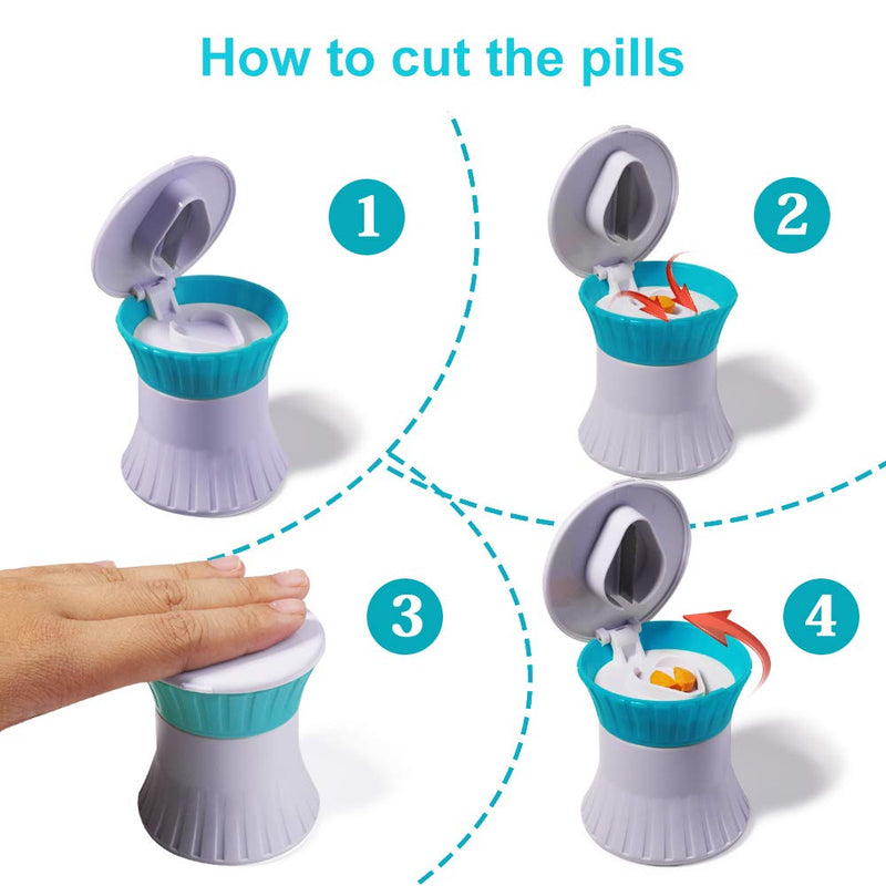 Multifunction Pill Cutter, Opret 3 in 1 Pill Splitter/Crusher/Box for Small Pills Upgraded Design High Safety Blue - BeesActive Australia