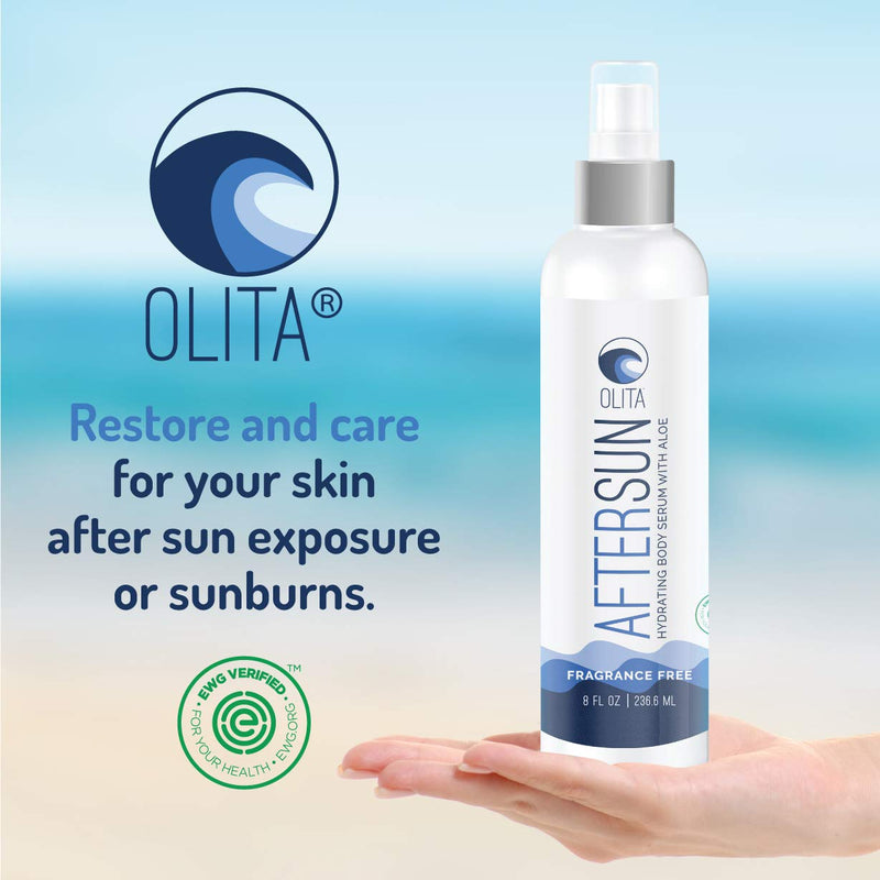 Olita: AfterSun Body Serum - 8 oz - Soothing Citrus Fragrance - Hydrating Body Oil with Aloe Vera - All-Natural with Vitamin E - Cooling After Sun and Sunburn Relief - BeesActive Australia