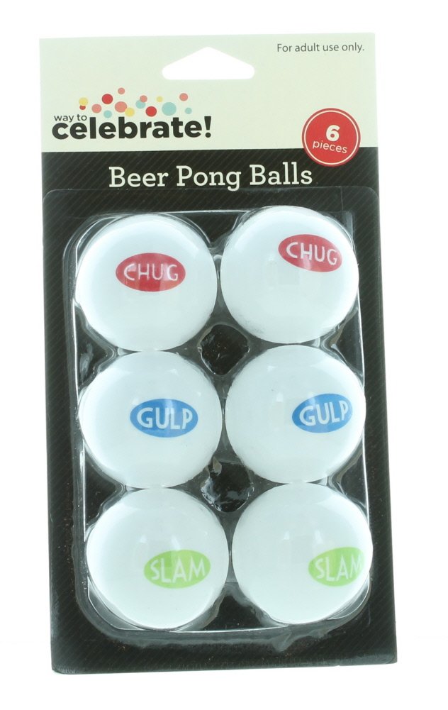 12ct Beer Pong Balls White w/Sayings Drinking Game College Frat Party Novelty - BeesActive Australia