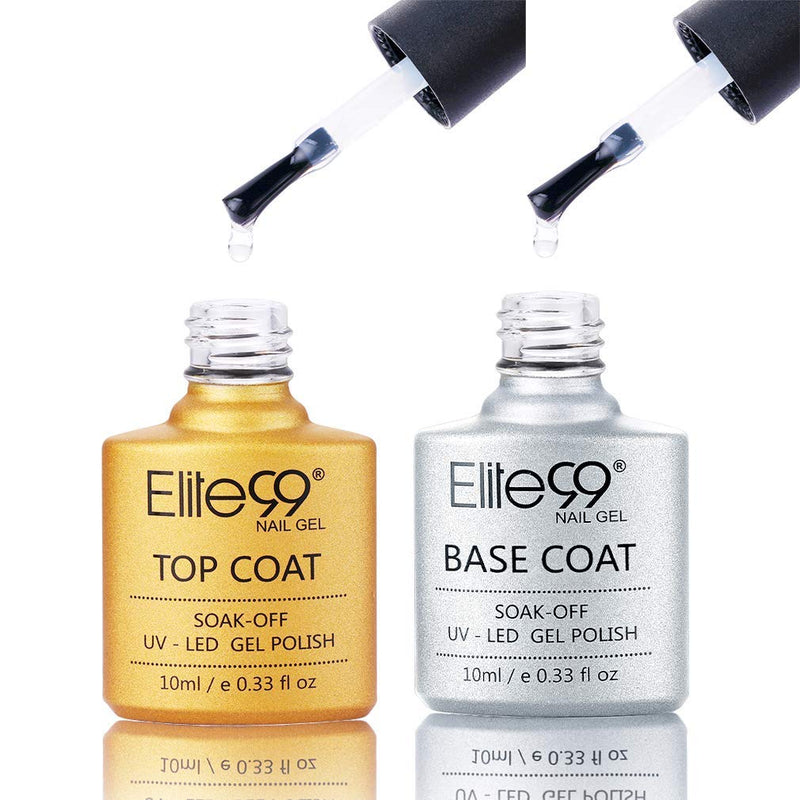 Elite99 No Wipe Top Coat Base Coat Gel polish Soak Off UV LED Gel Nail Polish Lacquer 10ml Clear - BeesActive Australia