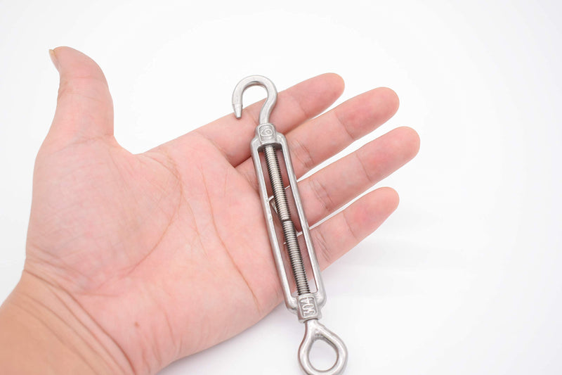 M6 15/64"Turnbuckle,Alele Stainless Steel Hardware Kit for Wire Rope Tension Heavy Duty UV Resistant for Sun Shade sail Installation Waterproof Anti Rust 8pcs (M6 Turnbuckle) M6 Turnbuckle - BeesActive Australia
