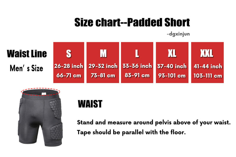 DGXINJUN Men Padded Compression Short Sports Shorts Protective Thigh Hip Protector Pads Support for Adult Football Basketball Paintball Rugby Training Cycling Pants Medium - BeesActive Australia
