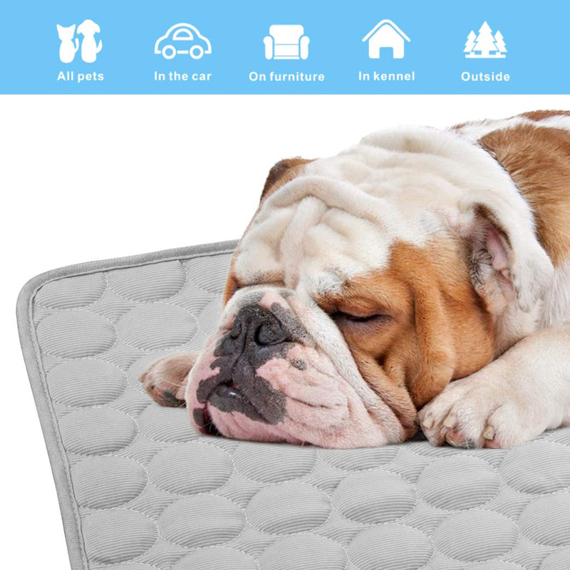 Pet Cooling Mat for Dogs Cats-Ice Silk Dog Cooling Mats, Summer Dog Cooling Pads, Dog Crate Mat Cat Cooling Mat, Portable & Washable Pet Cooling Blanket for Kennel/Sofa/Bed/Floor/Car Seats 40x28IN Grey - BeesActive Australia