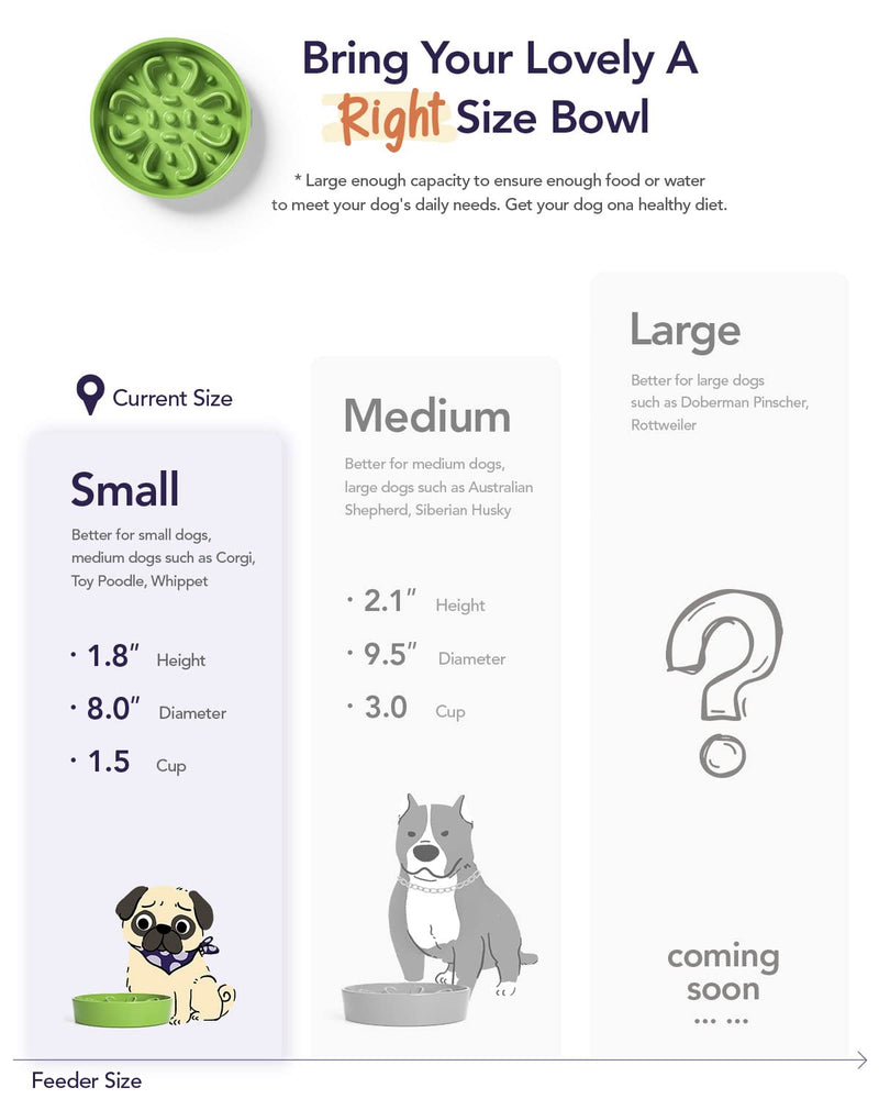 LE TAUCI Dog Bowl Slow Feeder Ceramic, 1.5 Cups Slow Feeding Dog Bowl Small Medium Breed, Puppy Slow Feeder Bow for Fast Eaters, Dog Dishes to Slow Down Eating, Puzzle Dog Food Bowl - BeesActive Australia