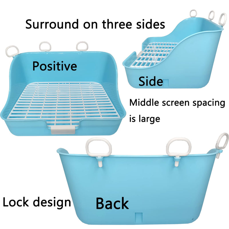 Hamiledyi Rabbit Litter Box, Small Animal Corner Potty Trainer, Bunny Toilet Pets Plastic Rectangle Cage Bedding Box Pet Pan with Chew Toys for Guinea Pigs Hamster Chinchilla Ferret - BeesActive Australia