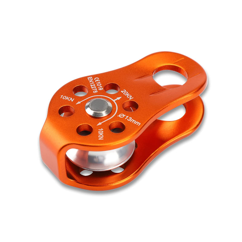 NAXEN 20kN Micro Pulley Climbing Pulley Aluminum Pulley Orange - BeesActive Australia