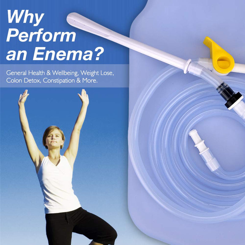 Enema Bag Kit 2L for Colon Cleansing Reusable Coffee Enema Kit with 150cm Silicone Hose and 4 Reusable Nozzle Tips - BeesActive Australia