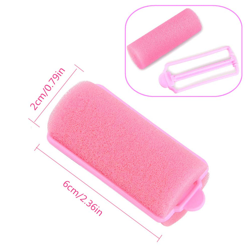 wordmouk 36 Pieces Foam Sponge Hair Rollers Pink Hair Rollers Soft Sponge Curlers DIY Hair Styling Hairdressing Tools for Women Kids (20 mm) - BeesActive Australia