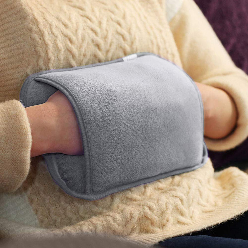 Grey Rechargeable Electric Hot Water Bottle with Soft Touch Cover - Stays Warm for up to 6 Hours! - BeesActive Australia