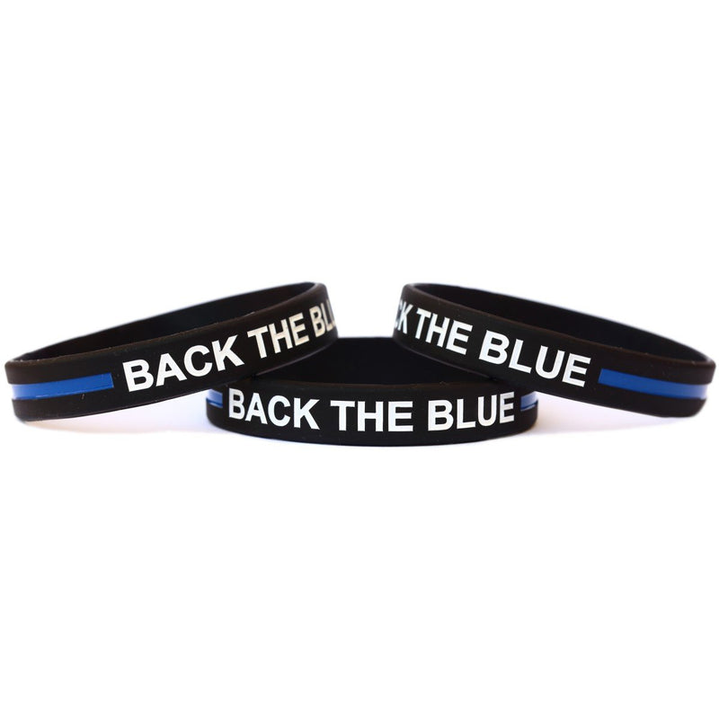 SayitBands 1 Back The Blue Thin Blue Line Wristband - BeesActive Australia