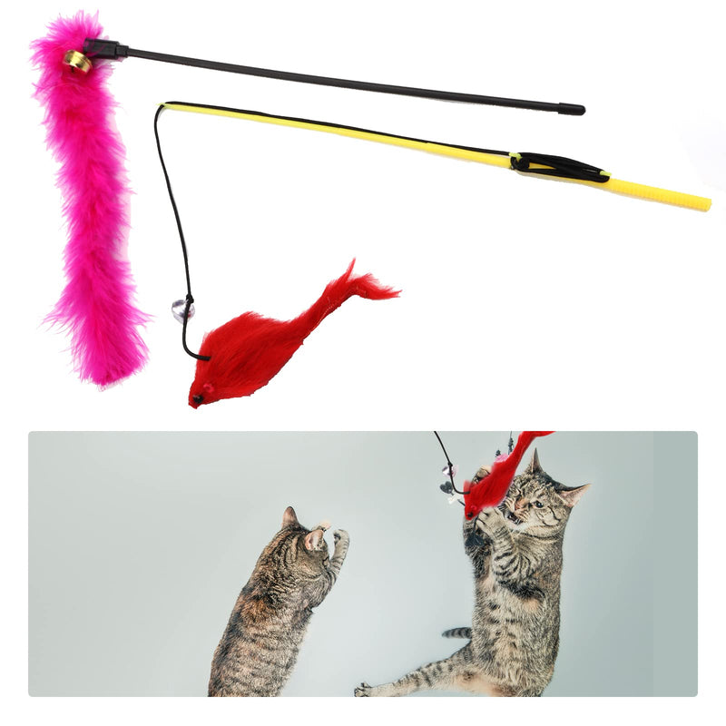 Cat Toys Kitten Toys Assortments, 32 Packs Cat Toys Variety Pack for Kitty, Cat Balls with Bells,Cat Feather Toy, Cat Mouse Toy, Cat Crinkle Balls, Catnip Toys for Indoor Cats Kittens - BeesActive Australia