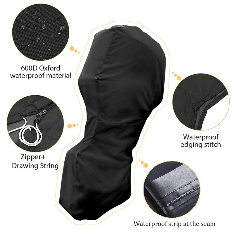 Softclub Outboard Motor Cover 8-20 HP, Full Outboard Engine Cover, Black 600D Waterproof Boat Motor Hood Cover - BeesActive Australia