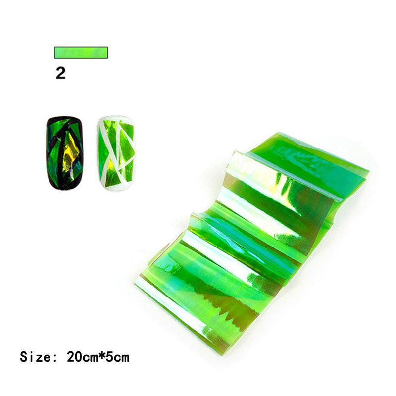 Warm Girl 12PC Explosion Models Symphony Irregular Broken Glass Nail Stickers Nail Aurora Platinum Paper Mirror Glass Paper 1 - BeesActive Australia