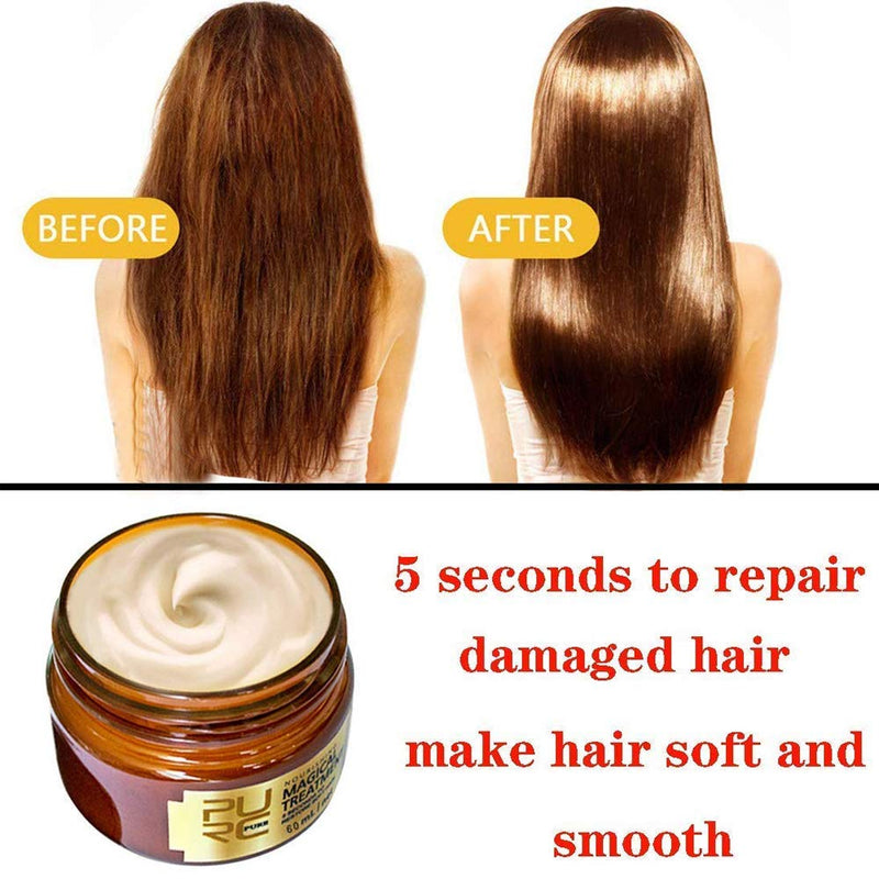 Glamza Pure Magical Hair Mask 60ml Keratin Argan Hair Treatment 5 Seconds Mask Root Repair Nourishing - BeesActive Australia