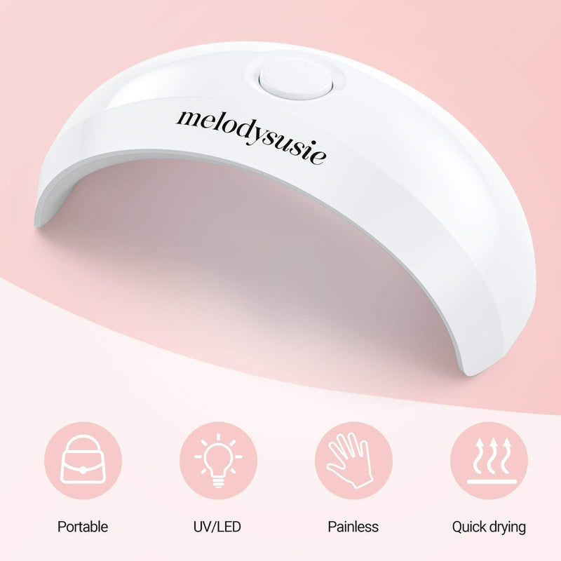 UV LED Nail Lamp, Melodysusie Nail Light, Portable LED Nail Lamp for Gel Polish, Nail lamp for Acrylic and Gel, Suitable for Travel, Home, School, Office (White) White - BeesActive Australia