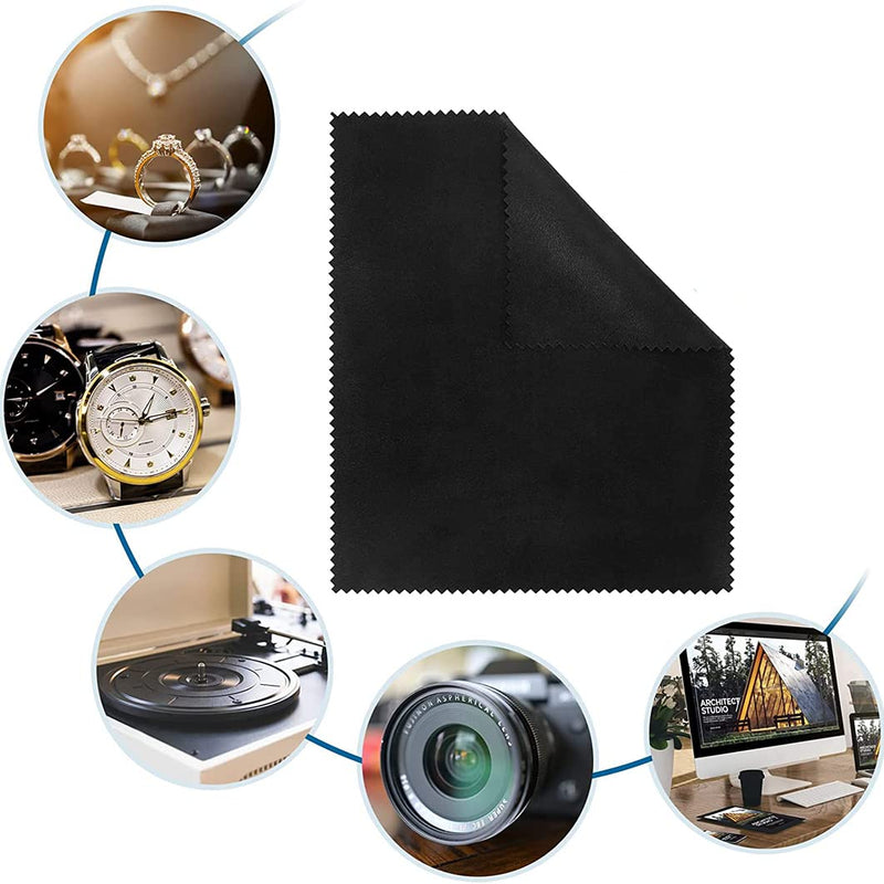 AONAT 6 Pack Microfiber Cleaning Cloth,Glasses Cleaning Cloth Reusable Microfibre Cleaning Cloths for Eyeglasses, Spectacles, Sunglasses, Camera Lenses, iPad, Tablets, Silverware-BLACK Black - BeesActive Australia