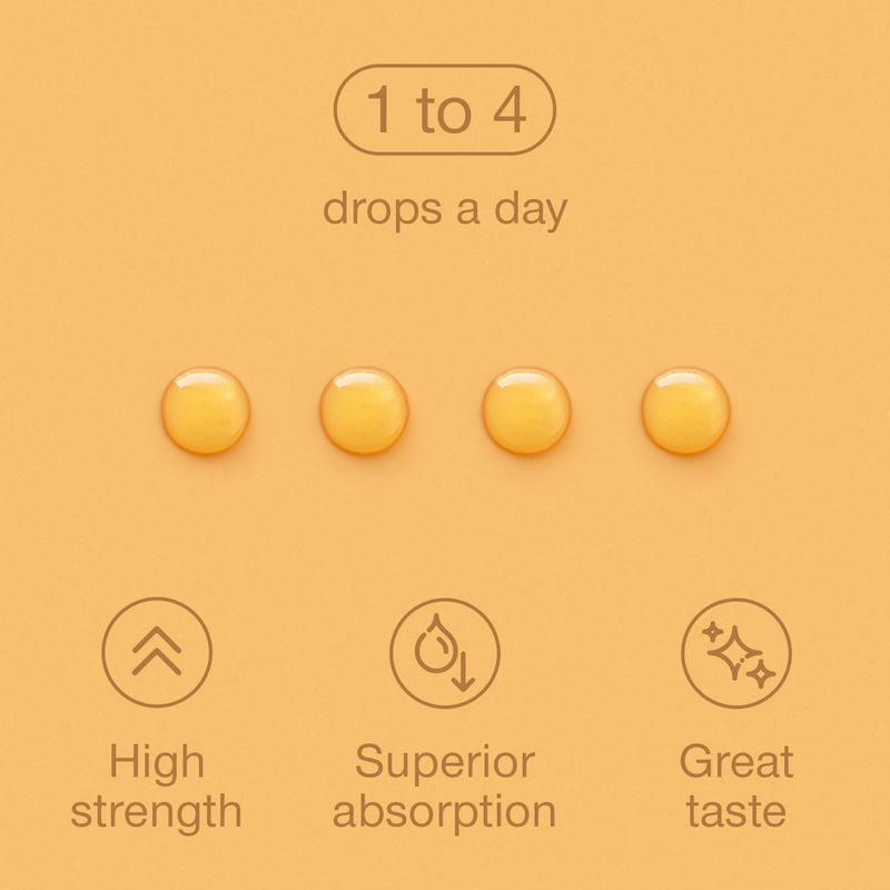 Vitamin D Drops - Vitamin D3 K2 Liquid Supplement for Adults - High Strength Vitamin D 4000 IU & Vitamin K2 25mcg Dose - 30ml 600 Drops - Vitamin D Liquid 1000IU per Drop - Vegetarian - Natural Orange - BeesActive Australia