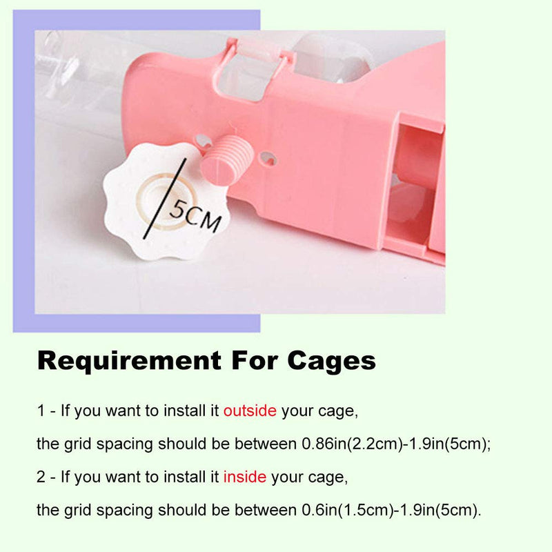 Oncpcare 17oz Rabbit Water Feeder, Pet Cage Suspended Water Dispenser, Hanging Automatic Small Animal Water Bottle Bowl for Bunny Chinchilla Hedgehog Ferret Hamster Pink - BeesActive Australia