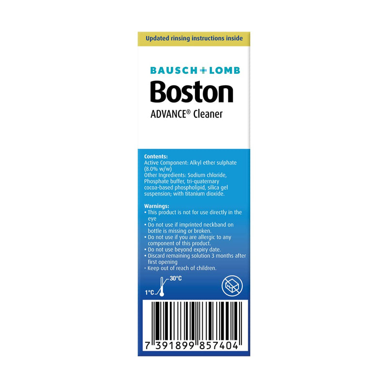 Boston Advance Cleaner, Leaves Lenses Clean, Ready for Disinfection and Conditioning, for Rigid Gas Permeable (RGP) and Hard Contact Lenses, 30 ml - BeesActive Australia