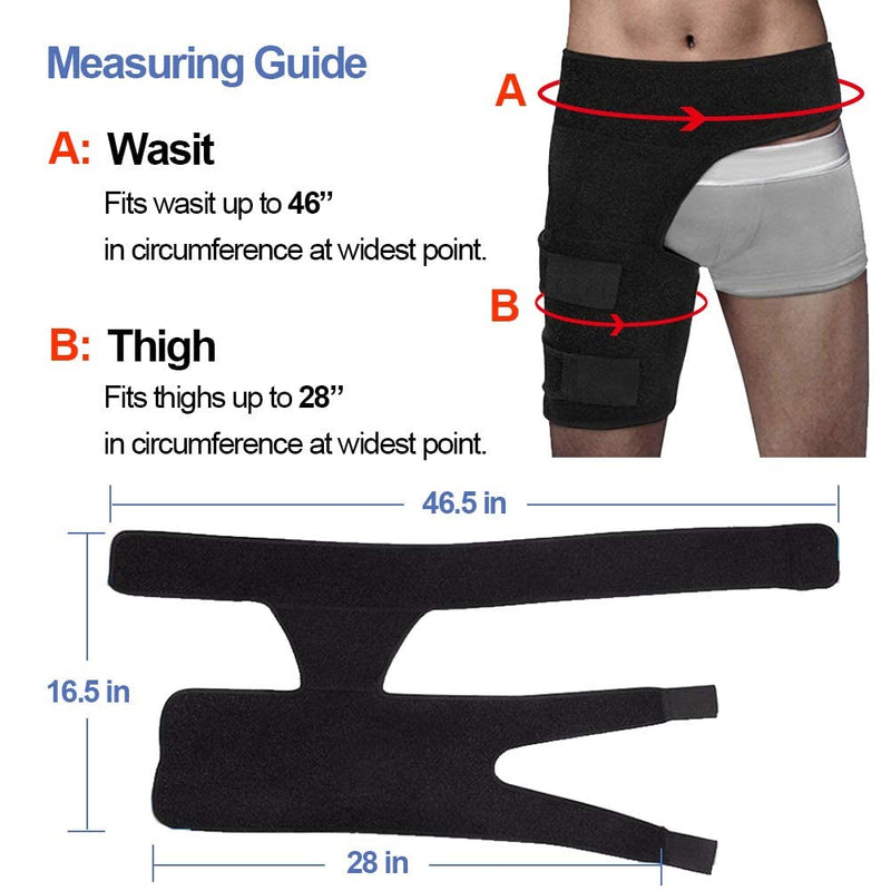 Beister Men & Women Adjustable Hip Groin Stabilizer and Hip Brace for Sciatica Pain Relief, Thigh Leg Compression Support Wrap Sleeve for Pulled Muscles, Hip Joint Pain, Quad Hamstring Joints Recovery 1 Count (Pack of 1) - BeesActive Australia