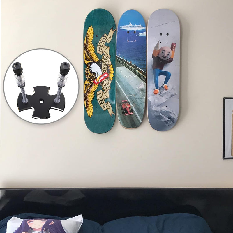 YEZRO Skateboard Wall Mount, Skateboard Wall Hanger for Skateboard Deck Display 2 Packs All Metal - BeesActive Australia