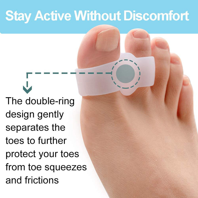 Welnove Pack of 12 Bunion Corrector, Toe Separators with 2 Loops, Big Toe Space Suitable for Bunion and Overlap Toe (White) - BeesActive Australia