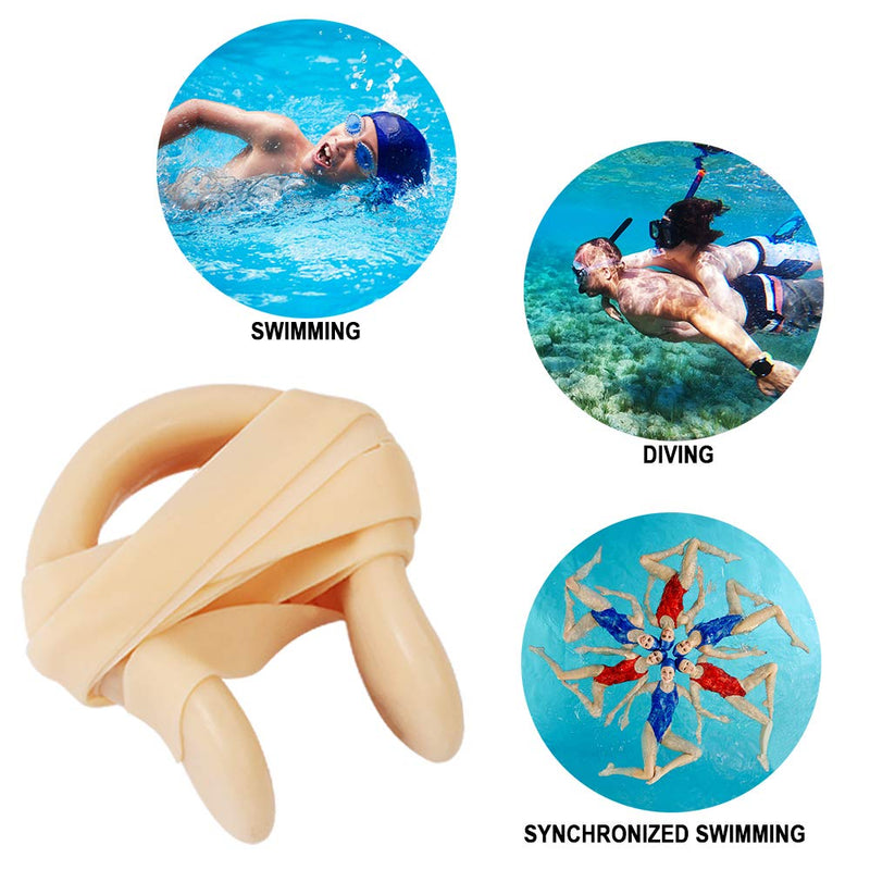 Heqishun 10 Pack Silica Gel Nose Clips with Elastic Strap for Swimming Nose Plugs for Adults Kids - BeesActive Australia