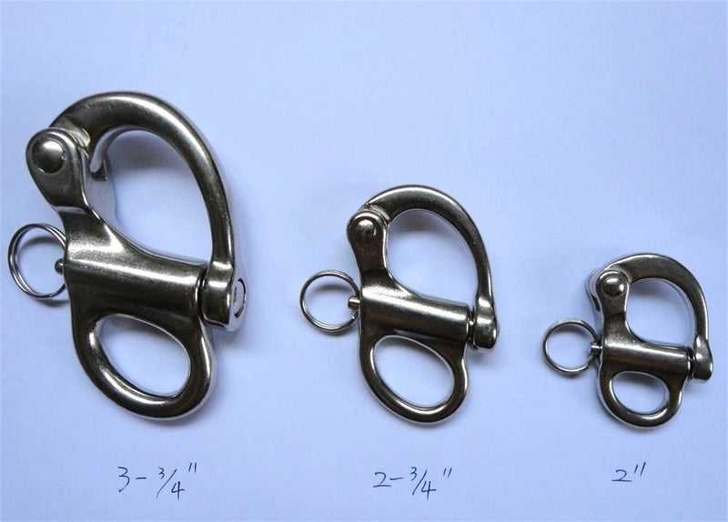 [AUSTRALIA] - 2" 50mm Fixed Bail Snap Shackle Silver for Sailboat New - 316 Stainless Steel ,generic 
