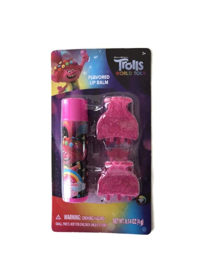 Trolls World Tour Flavored Lip Balm w/ 2 Hair Clips - BeesActive Australia