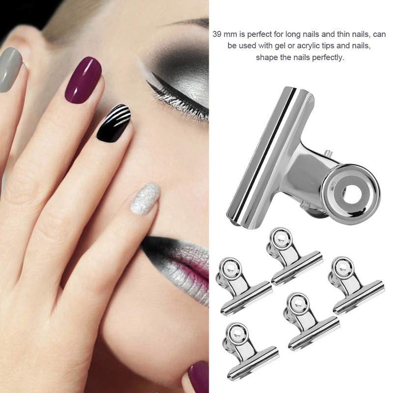 5Pieces C Curve Nail Pinching Clips, Stainless Curve C Nail Extension Clips Multi-functional Nail Art Accessories for Nail Fiberglass Extension and Fixation 06 - BeesActive Australia