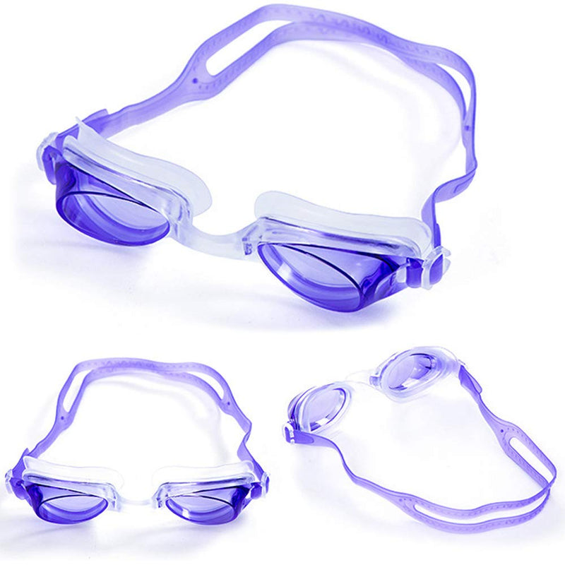 Peicees 4 Pack Swim Goggles for Kids 6-14 with Earplugs and Case Clear Anti-Fog Black+blue+purple+pink - BeesActive Australia