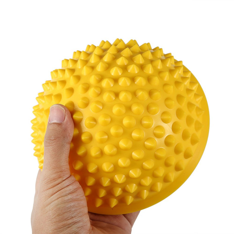 Uxsiya 5 Colors Half Round Massage Balls High Density Spiky Fitness Yoga Balls Massager for Yoga Gym Exercise(Yellow) - BeesActive Australia