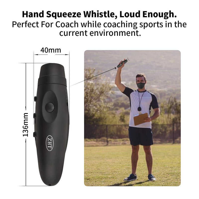 ZHT Electronic Whistle 3-Tones Rechargeable 2000mAh, Coaches Whistles Referee Whistle Battery Whistle Handheld Whistle for Sports Training Pets Training Flash Light Camping Whistle. 2 Pack Black - BeesActive Australia