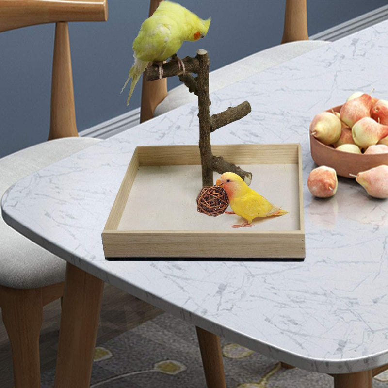 Hamiledyi Bird Perch Stand Tabletop,Parrot Playground Bird Gym Natural Wooden Perch PlayStand Platform for Parrots Parakeets Canaries Cockatiels Conure Lovebirds - BeesActive Australia
