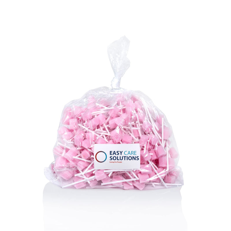250 x Easy Care Solutions Oral Pink Swabs | Disposable Pink Oral Foam Swabsticks | Mouth Cleaning Stick Swab | Pack of 250 (1 Pack of 250) 1 Pack of 250 - BeesActive Australia