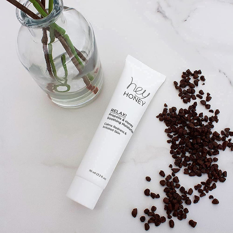 Hey Honey, Relax, Propolis & Honey Soothing Cream. Oil-free, soothing and calming moisturizer for complex, sensitive and irritated skin. 2.2 oz . - BeesActive Australia